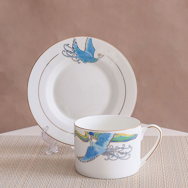 藍鳳骨質瓷咖啡杯碟